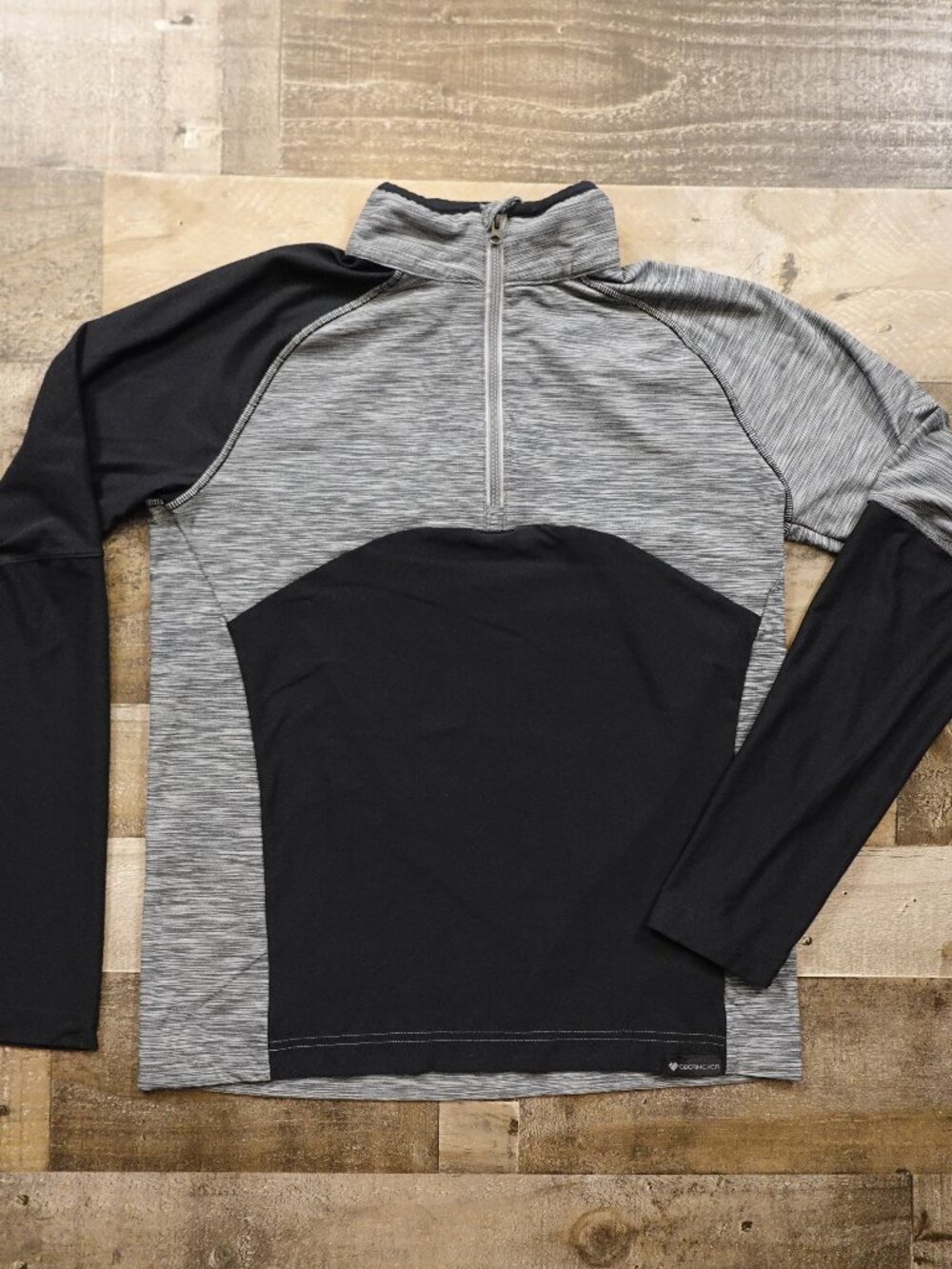 Obermeyer Transport Tech Baselayer Youth XL Gray Black 1/4 Zip Ski Thermal